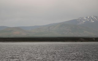 The Anaconda Smoke Stack above the previous waste site for the smelter site, now a lake. (Fun Fact: at 585 feet, the Anaconda Smoke Stack is the world’s tallest freemasonry structure!)